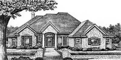 Traditional house plans 8-274 - front exterior, 2,215 sq ft, 4 bed, 3 bath house plans | Monster House Plans