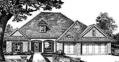 Traditional house plans 8-276 - front exterior, 2,222 sq ft, 4 bed, 3 bath house plans | Monster House Plans