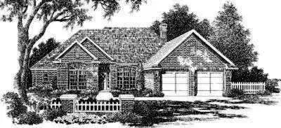 Traditional house plans 8-281 - front exterior, 2,238 sq ft, 4 bed, 3 bath house plans | Monster House Plans