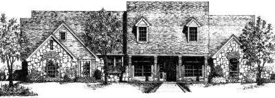 Country house plans 8-291 - front exterior, 2,261 sq ft, 4 bed, 2 bath house plans | Monster House Plans
