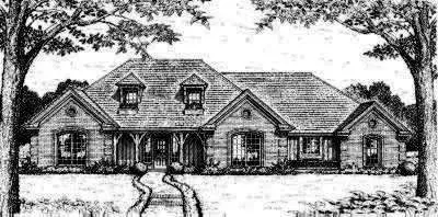 Traditional house plans 8-294 - front exterior, 2,285 sq ft, 4 bed, 3 bath house plans | Monster House Plans