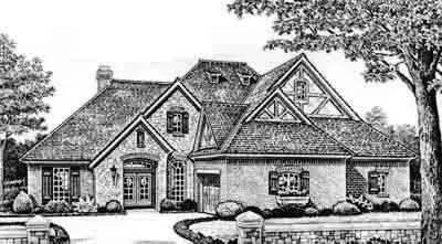 English Country house plans 8-303 - front exterior, 2,313 sq ft, 2 bed, 2 bath house plans | Monster House Plans