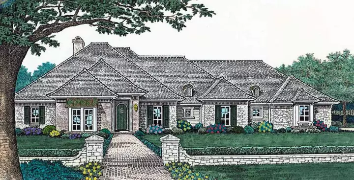 Traditional house plans 8-308 - front exterior, 2,336 sq ft, 3 bed, 2 bath house plans | Monster House Plans