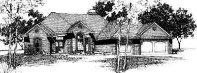Traditional house plans 8-320 - front exterior, 2,358 sq ft, 4 bed, 3 bath house plans | Monster House Plans