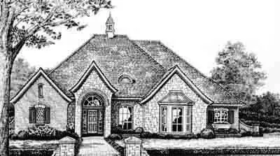 Traditional house plans 8-322 - front exterior, 2,360 sq ft, 4 bed, 2 bath house plans | Monster House Plans