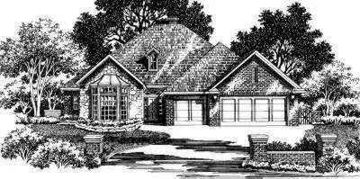 Traditional house plans 8-325 - front exterior, 2,370 sq ft, 4 bed, 2 bath house plans | Monster House Plans