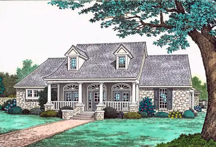 Country house plans 8-328 - front exterior, 2,387 sq ft, 3 bed, 2 bath house plans | Monster House Plans