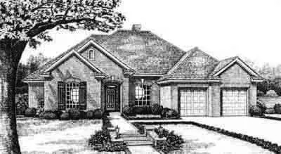 Traditional house plans 8-333 - front exterior, 2,400 sq ft, 4 bed, 2 bath house plans | Monster House Plans
