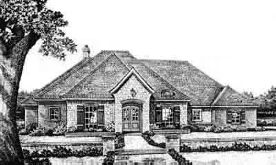 Traditional house plans 8-335 - front exterior, 2,409 sq ft, 3 bed, 2 bath house plans | Monster House Plans