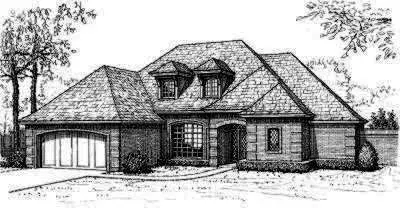 Traditional house plans 8-350 - front exterior, 2,464 sq ft, 4 bed, 2 bath house plans | Monster House Plans
