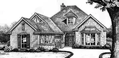 English Country house plans 8-352 - front exterior, 2,476 sq ft, 3 bed, 2 bath house plans | Monster House Plans