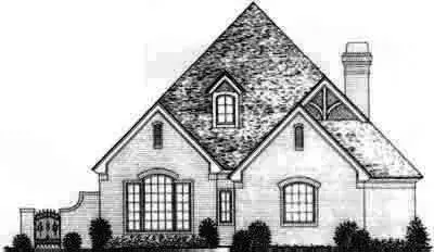 European house plans 8-353 - front exterior, 2,478 sq ft, 2 bed, 2 bath house plans | Monster House Plans