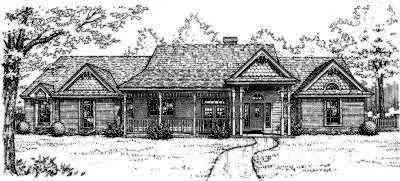 Country house plans 8-358 - front exterior, 2,495 sq ft, 4 bed, 2 bath house plans | Monster House Plans