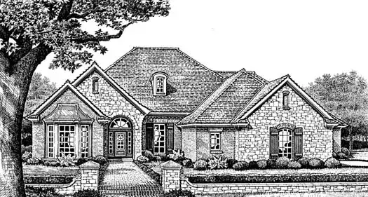 Traditional house plans 8-360 - front exterior, 2,497 sq ft, 4 bed, 3 bath house plans | Monster House Plans