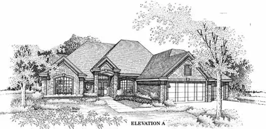 Traditional house plans 8-365 - front exterior, 2,514 sq ft, 4 bed, 3 bath house plans | Monster House Plans