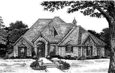 English Country house plans 8-367 - front exterior, 2,526 sq ft, 4 bed, 3 bath house plans | Monster House Plans