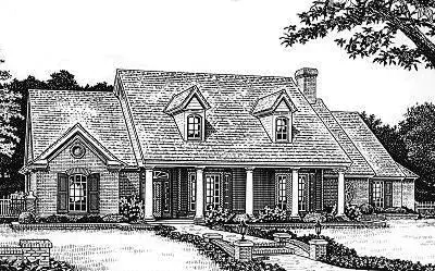 Country house plans 8-369 - front exterior, 2,529 sq ft, 4 bed, 3 bath house plans | Monster House Plans