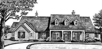 Country house plans 8-373 - front exterior, 2,540 sq ft, 3 bed, 2 bath house plans | Monster House Plans