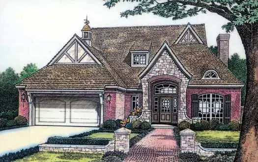 English Country house plans 8-374 - front exterior, 2,540 sq ft, 3 bed, 2 bath house plans | Monster House Plans