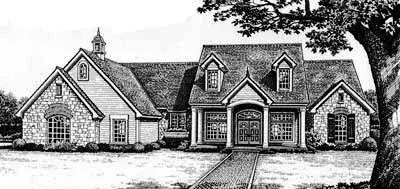 Country house plans 8-375 - front exterior, 2,543 sq ft, 3 bed, 2 bath house plans | Monster House Plans