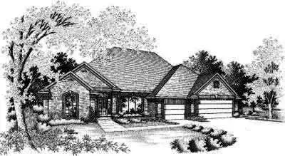 Traditional house plans 8-383 - front exterior, 2,579 sq ft, 4 bed, 3 bath house plans | Monster House Plans