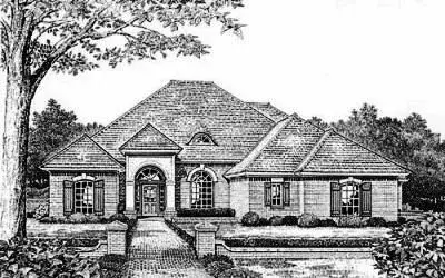 Traditional house plans 8-384 - front exterior, 2,582 sq ft, 4 bed, 3 bath house plans | Monster House Plans