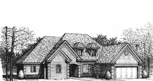 Traditional house plans 8-392 - front exterior, 2,607 sq ft, 4 bed, 2 bath house plans | Monster House Plans