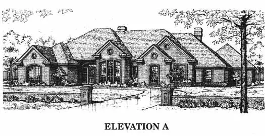 Traditional house plans 8-393 - front exterior, 2,615 sq ft, 3 bed, 3 bath house plans | Monster House Plans
