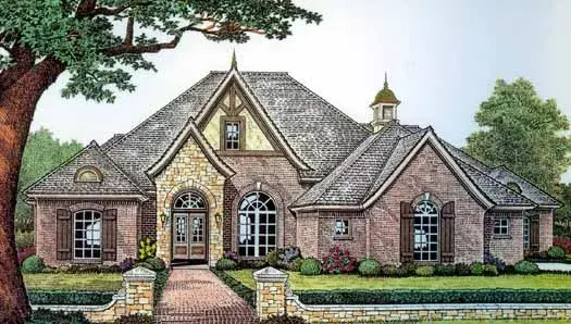 English Country house plans 8-400 - front exterior, 2,639 sq ft, 3 bed, 2 bath house plans | Monster House Plans