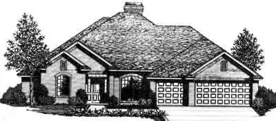 Traditional house plans 8-409 - front exterior, 2,675 sq ft, 4 bed, 3 bath house plans | Monster House Plans