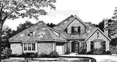 Traditional house plans 8-412 - front exterior, 2,682 sq ft, 3 bed, 2 bath house plans | Monster House Plans