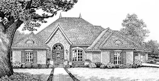 Traditional house plans 8-426 - front exterior, 2,736 sq ft, 4 bed, 3 bath house plans | Monster House Plans