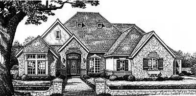 English Country house plans 8-431 - front exterior, 2,744 sq ft, 4 bed, 3 bath house plans | Monster House Plans