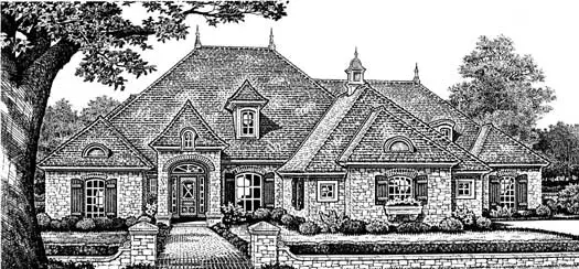 English Country house plans 8-435 - front exterior, 2,760 sq ft, 4 bed, 3 bath house plans | Monster House Plans