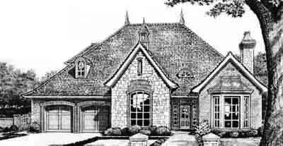 Traditional house plans 8-437 - front exterior, 2,774 sq ft, 4 bed, 3 bath house plans | Monster House Plans