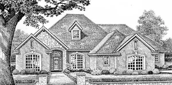Traditional house plans 8-440 - front exterior, 2,795 sq ft, 4 bed, 3 bath house plans | Monster House Plans
