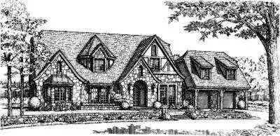 English Country house plans 8-462 - front exterior, 2,986 sq ft, 4 bed, 3 bath house plans | Monster House Plans
