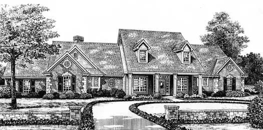 Country house plans 8-478 - front exterior, 3,062 sq ft, 4 bed, 3 bath house plans | Monster House Plans