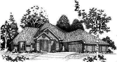 Traditional house plans 8-490 - front exterior, 3,138 sq ft, 4 bed, 3 bath house plans | Monster House Plans