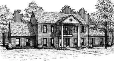 Georgian house plans 8-498 - front exterior, 3,178 sq ft, 5 bed, 2 bath house plans | Monster House Plans