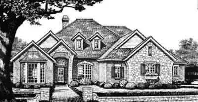 Traditional house plans 8-502 - front exterior, 3,213 sq ft, 4 bed, 3 bath house plans | Monster House Plans