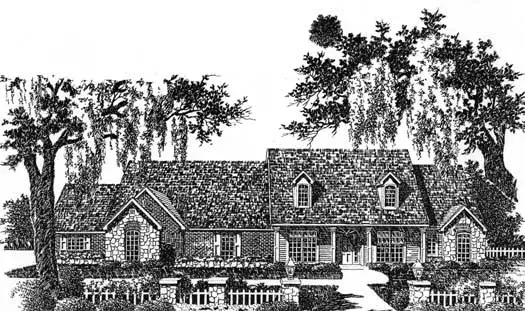 Country house plans 8-507 - front exterior, 3,270 sq ft, 4 bed, 3 bath house plans | Monster House Plans