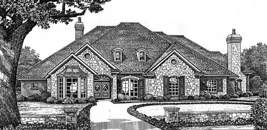 Traditional house plans 8-513 - front exterior, 3,327 sq ft, 3 bed, 2 bath house plans | Monster House Plans