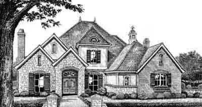 Traditional house plans 8-515 - front exterior, 3,335 sq ft, 4 bed, 3 bath house plans | Monster House Plans
