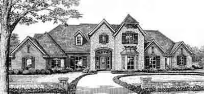 Traditional house plans 8-516 - front exterior, 3,339 sq ft, 4 bed, 3 bath house plans | Monster House Plans