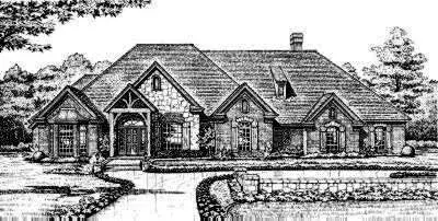 Traditional house plans 8-517 - front exterior, 3,352 sq ft, 4 bed, 3 bath house plans | Monster House Plans