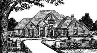 Traditional house plans 8-534 - front exterior, 3,512 sq ft, 4 bed, 3 bath house plans | Monster House Plans
