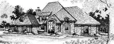 French Country house plans 8-535 - front exterior, 3,513 sq ft, 4 bed, 3 bath house plans | Monster House Plans
