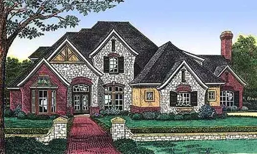 English Country house plans 8-536 - front exterior, 3,537 sq ft, 3 bed, 3 bath house plans | Monster House Plans