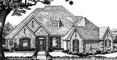 Traditional house plans 8-537 - front exterior, 3,539 sq ft, 4 bed, 3 bath house plans | Monster House Plans